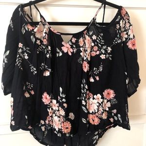 Off the should floral top